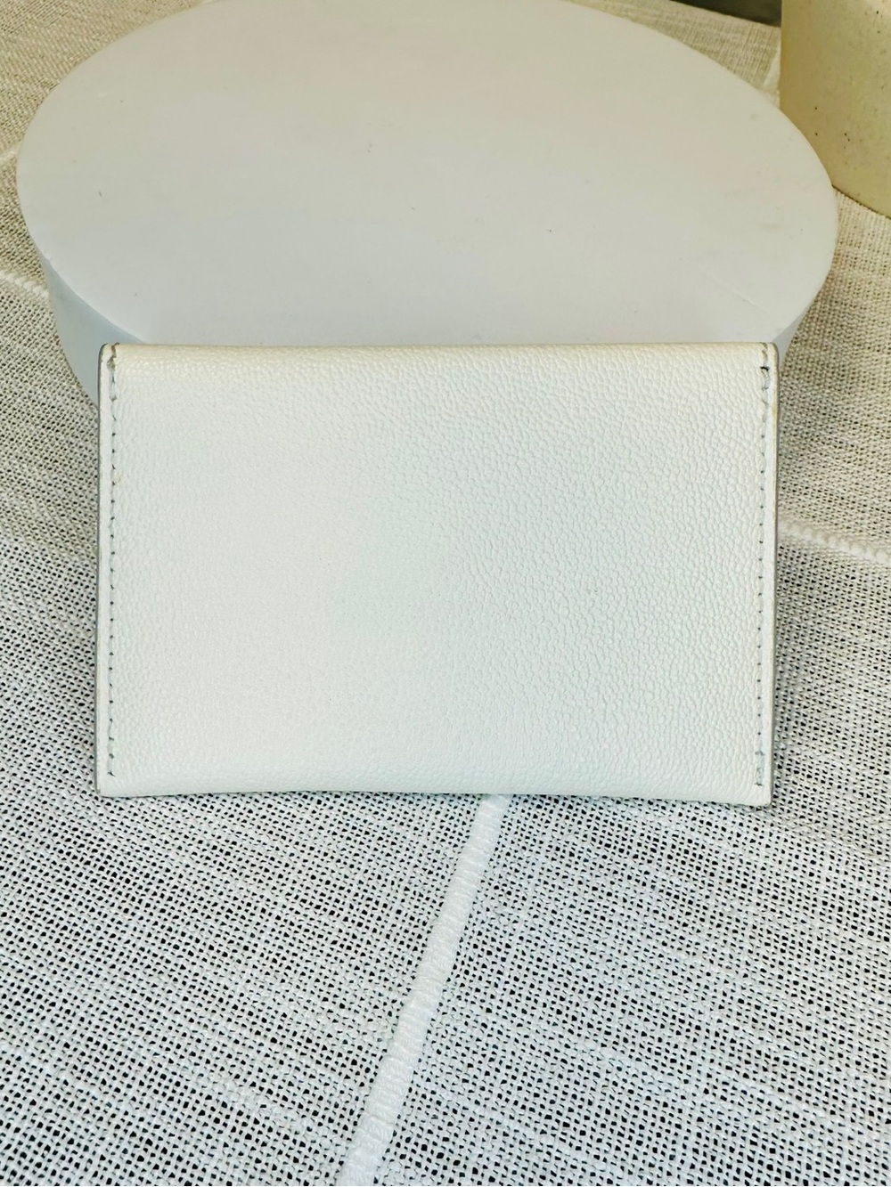 Alexander McQueen White Leather Envelope Card Wallet with Silver Logo - Picture 6 of 10